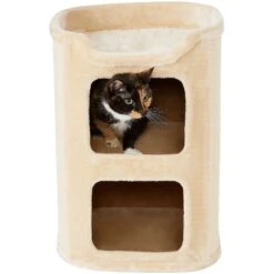 Frisco 24-in 2-Story Faux Fur Cat Condo