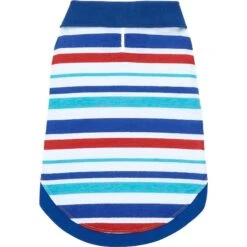 Frisco Striped Dog & Cat Polo Shirt, Red & Blue -Frisco 153590 PT3. AC SS1800 V1624902157