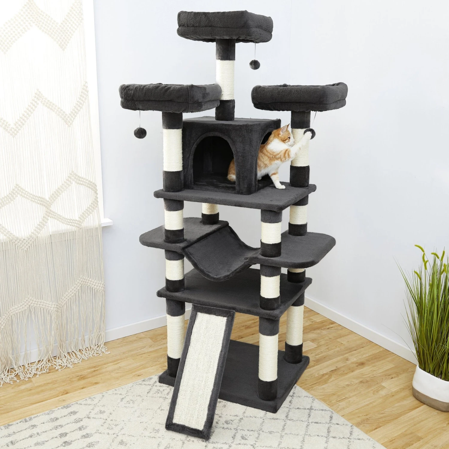 Frisco 68-in Faux Fur Cat Tree & Condo 3 Frisco 68-in Faux Fur Cat Tree & Condo