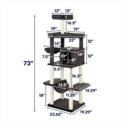 Frisco 73-in Cat Tree With Hammock, Condo, Lounge Basket, Top Perch & Bed -Frisco 214384 PT1. AC SS1800 V1687792343