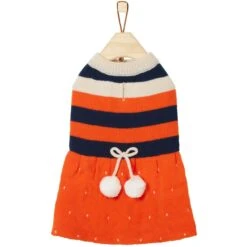 Frisco Pom Pom Bow Striped Dog & Cat Sweater Dress 12 Frisco Pom Pom Bow Striped Dog & Cat Sweater Dress -Frisco 223722 PT3. AC SS1800 V1599501054
