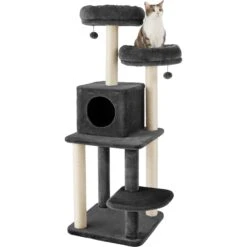 Frisco 55-in Faux Fur Cat Tree & Condo -Frisco 236542 PT2. AC SS1800 V1615987418