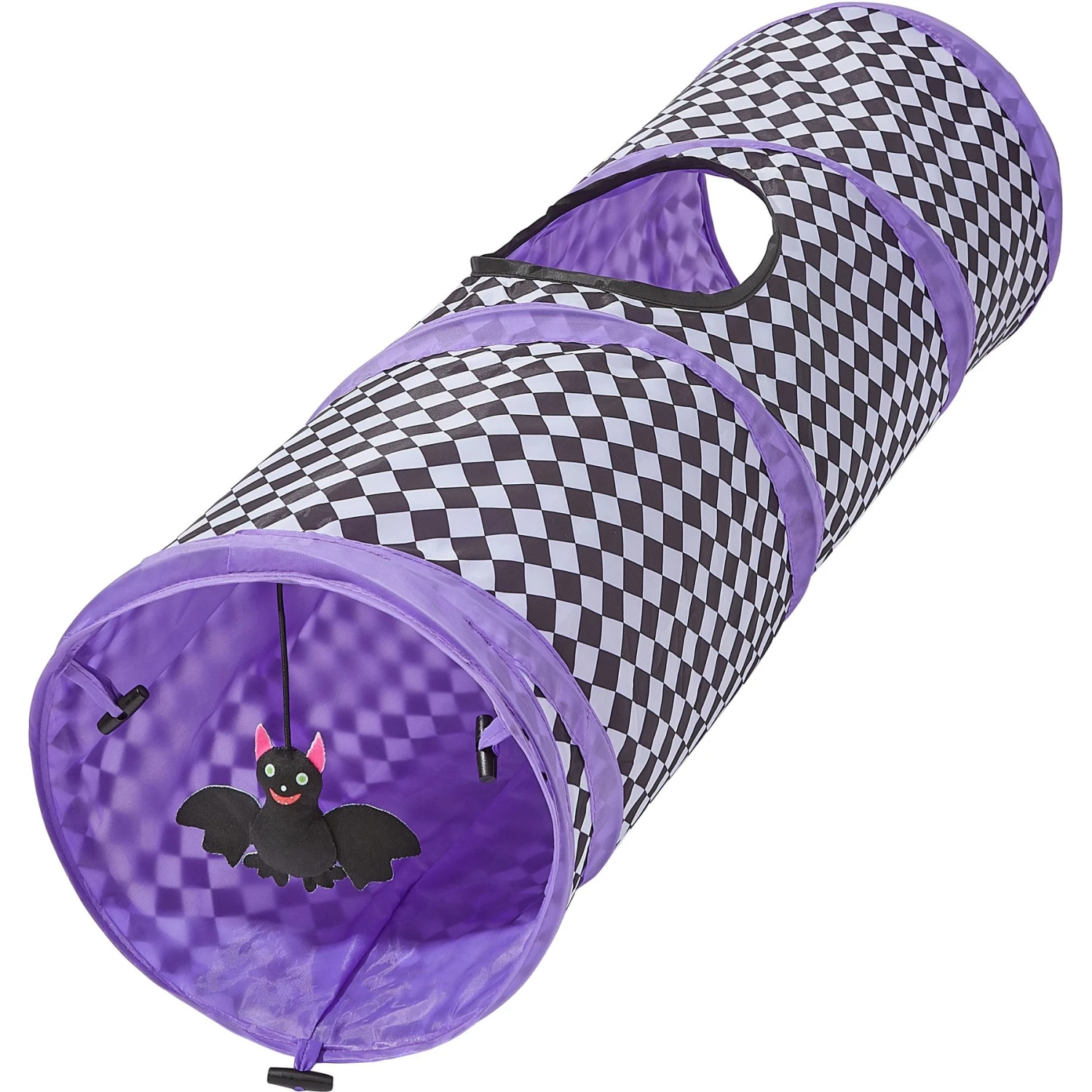 Frisco Halloween Checkered Foldable Play Tunnel Cat Toy With Catnip 5 Frisco Halloween Checkered Foldable Play Tunnel Cat Toy With Catnip - Image 3