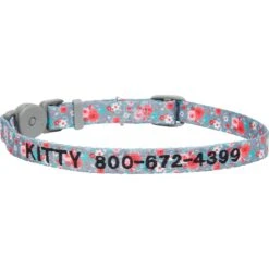 Frisco Rose Polyester Personalized Breakaway Cat Collar With Bell