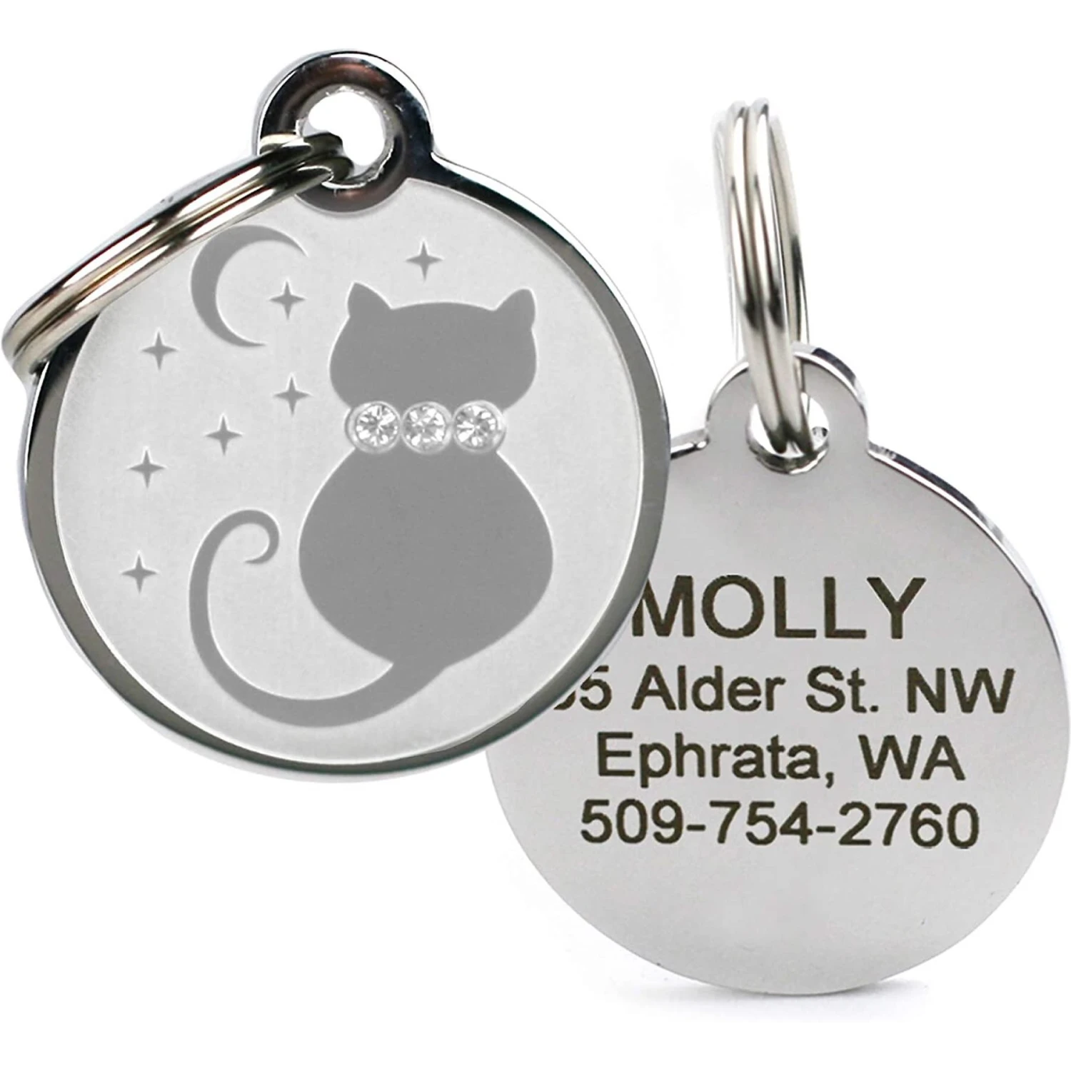 Frisco Starry Moon Crystal Cat Personalized Cat ID Tag 3 Frisco Starry Moon Crystal Cat Personalized Cat ID Tag