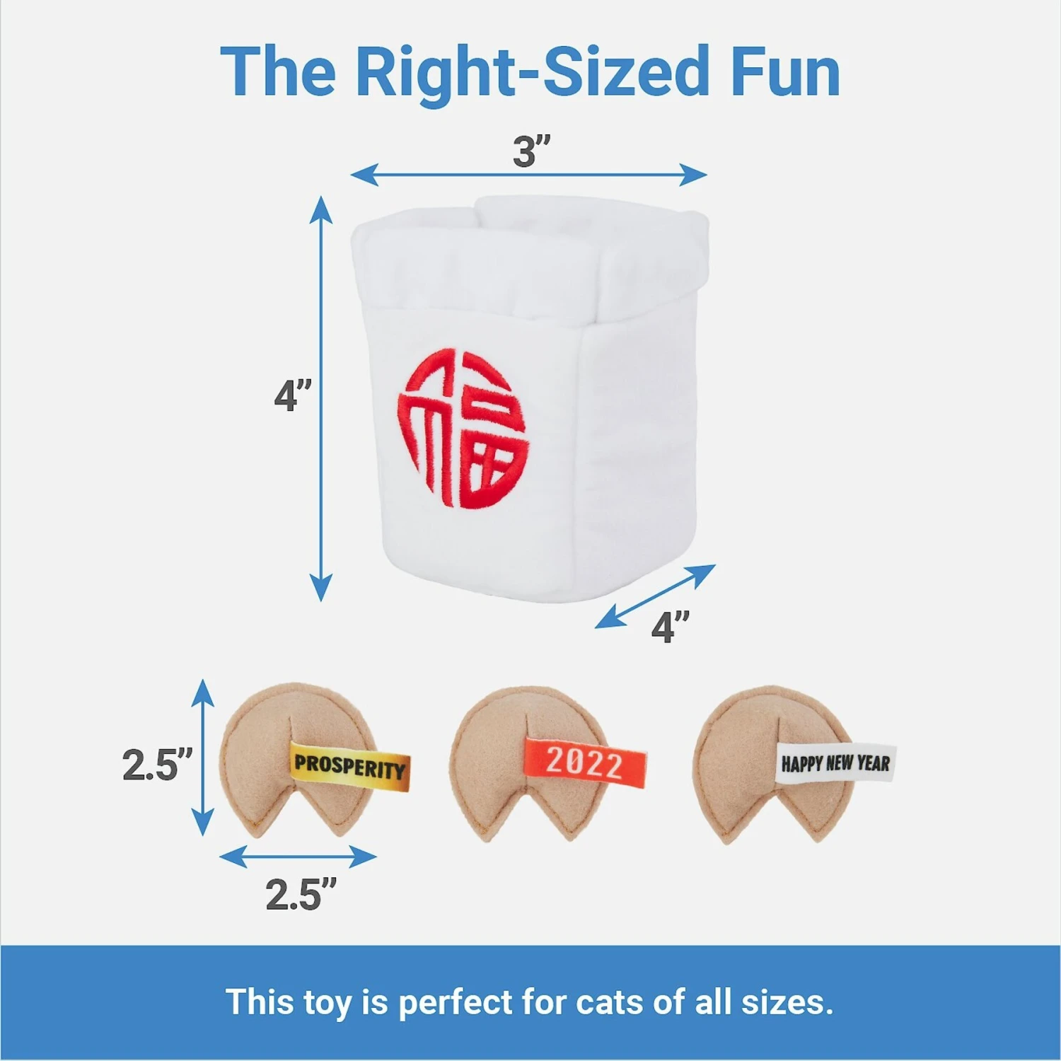 Frisco Lunar New Year Fortune Cookie Plush Cat Toy With Catnip 4 Frisco Lunar New Year Fortune Cookie Plush Cat Toy With Catnip - Image 2