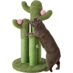 Frisco Self Warming Bolster Round Kitten Bed & Frisco Cactus Cat Scratching Post -Frisco 303576 PT4. AC SS1800 V1623039147