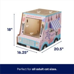 Frisco Ice Cream Truck Cardboard Cat House, 2-Story -Frisco 317729 PT1. AC SS1800 V1678125349