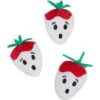Frisco Halloween Ghost Strawberries Plush Cat Toy With Catnip, 3 Count