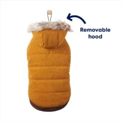 Frisco Heavy Weight Lux Corduroy Insulated Dog & Cat Coat With Fur Trimmed Hood -Frisco 719966 PT3. AC SS1800 V1692978846