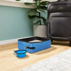 Frisco Travel Safety Dog & Cat Carrier & Pet Fit For Life Collapsible Portable Litter Box With Collapsible Bowl -Frisco 947670 PT5. AC SS1800 V1693602744