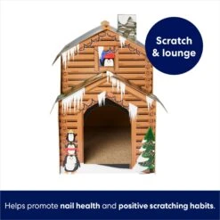 Frisco Holiday Log Cabin Cardboard Cat House & Frisco Holiday Christmas Tree Cardboard Cat House -Frisco 986238 PT3. AC SS1800 V1698257790